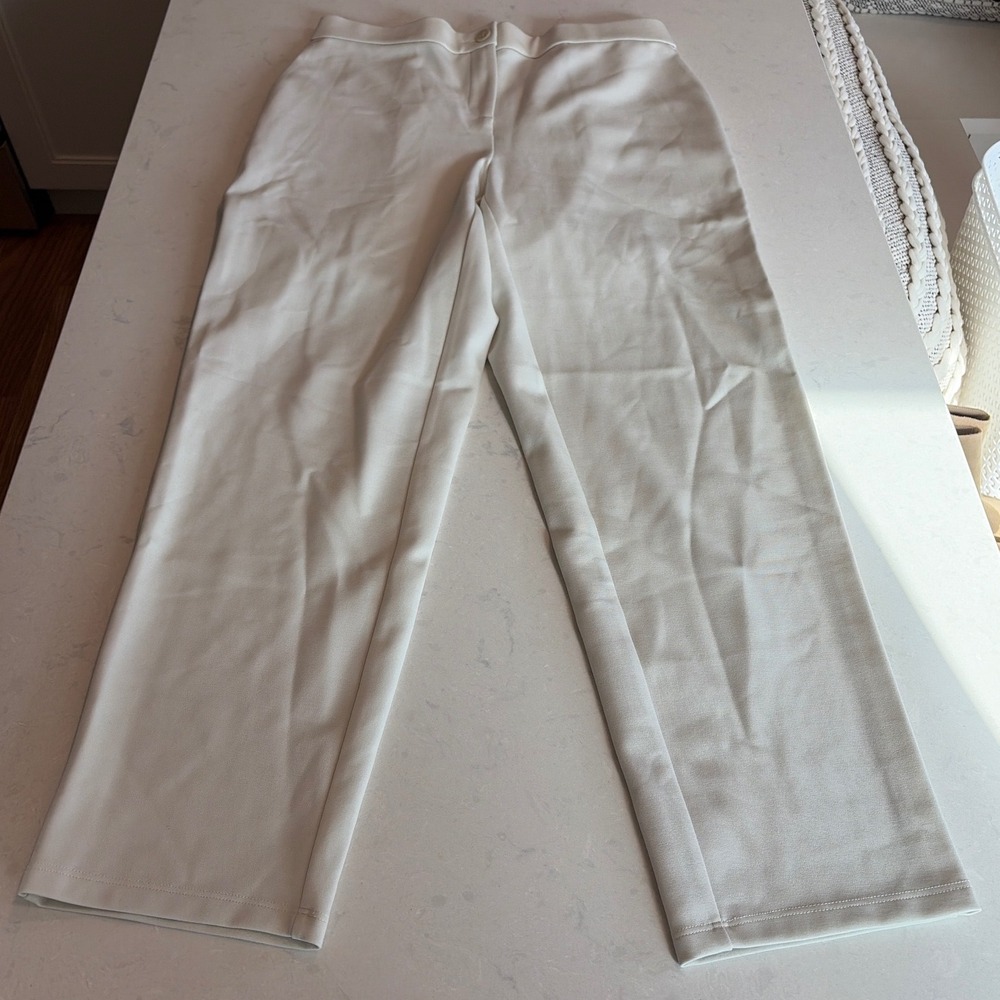 Eileen Fisher Trousers Womens Medium Cream Straight Leg Tencel Blend Minimalist - Picture 3 of 7
